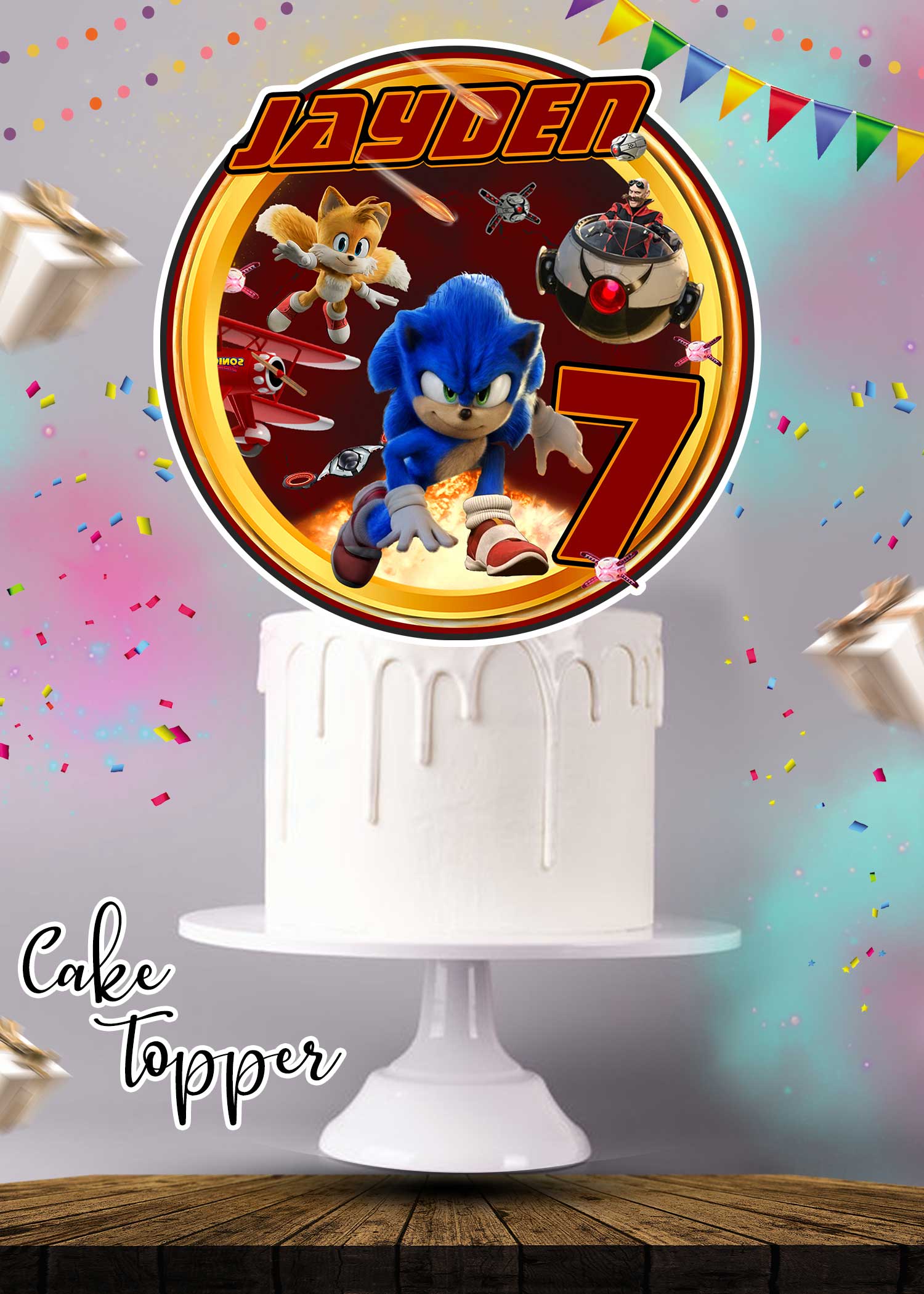 Sonic The Hedgehog 2 Cake Topper | Digital and printable