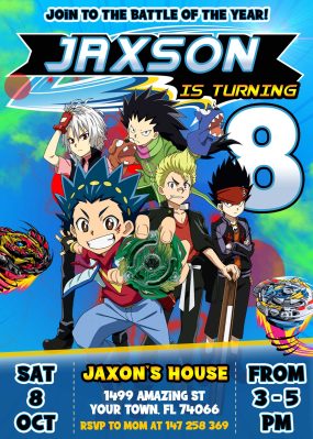 Beyblade Birthday Invitation