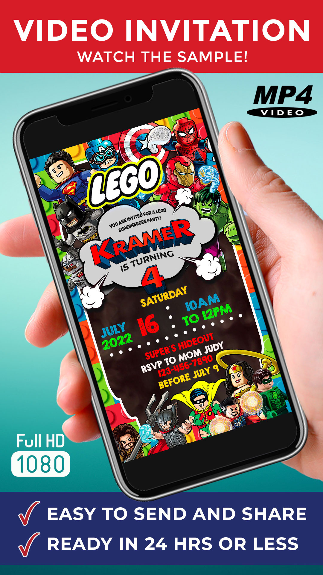 Lego Animated Video Invitation - Cool Video Invitations