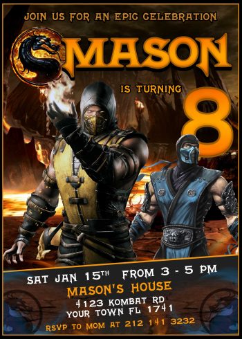 Mortal Kombat Birthday Invitation