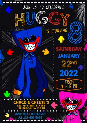 Huggy Wuggy Birthday Invite