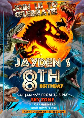 Jurassic World Dominion Birthday Invite