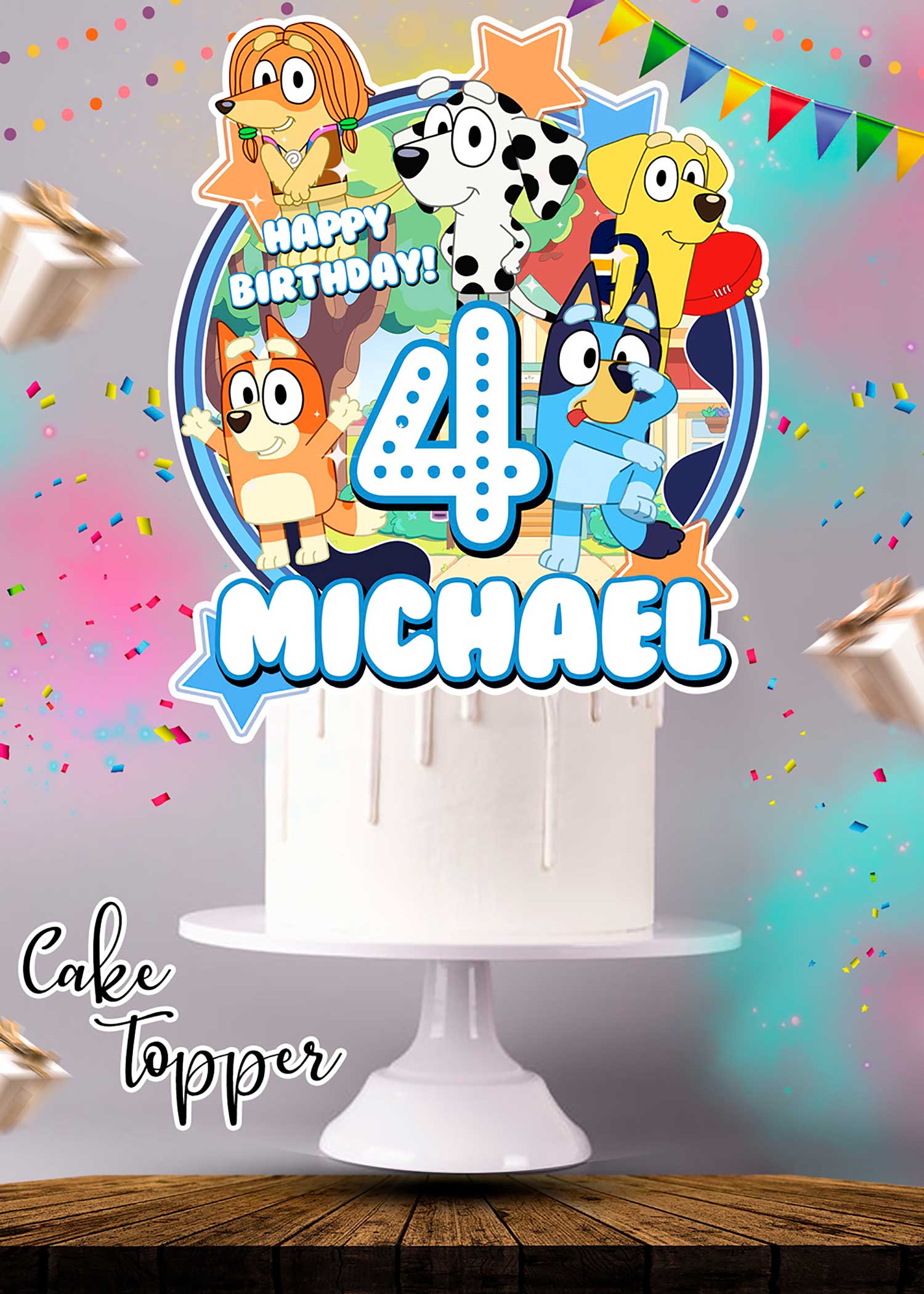 Bluey Cake Topper Digital And Printable Bluey Cake Topper Digital And Printable