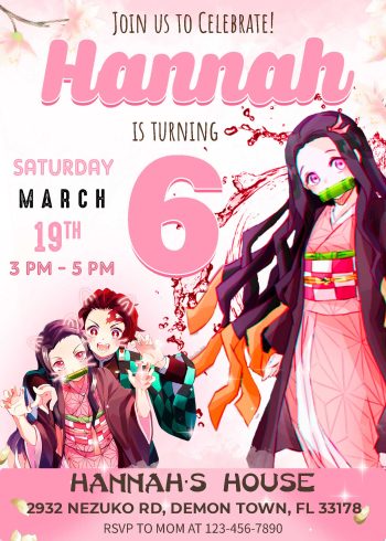 Nezuko Birthday Invitation