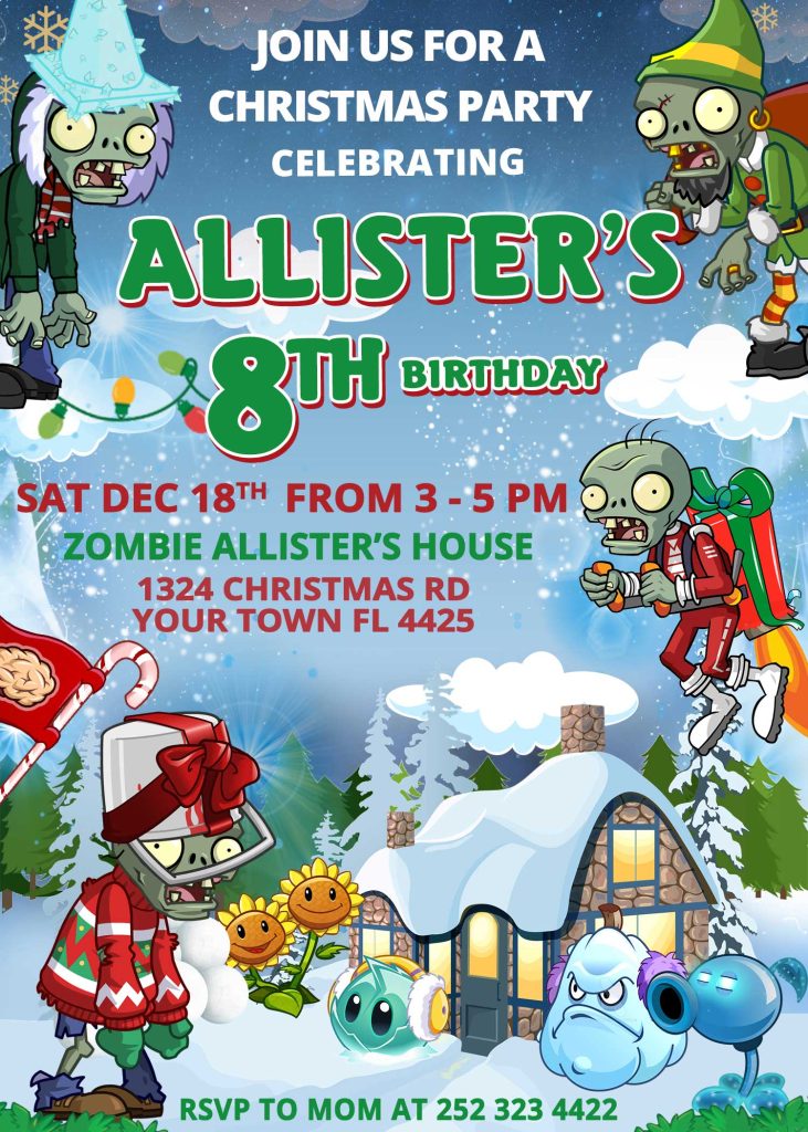 Plants vs Zombies: Free Printable Cards or Invitations.