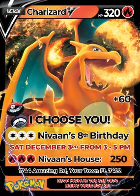 Pokemon Charizard Birthday Card
