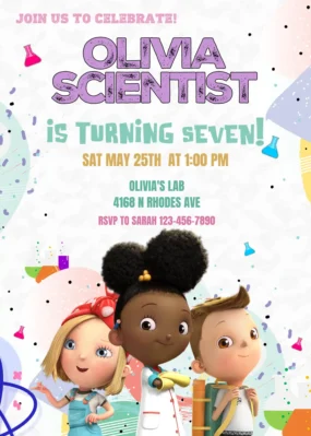 Ada Twist Scientist Birthday Invitation