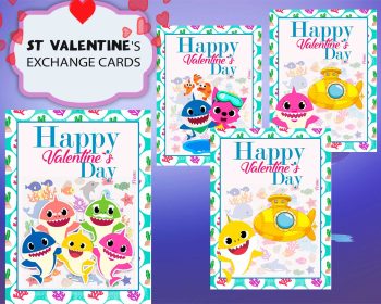 Baby Shark Valentines Day Cards