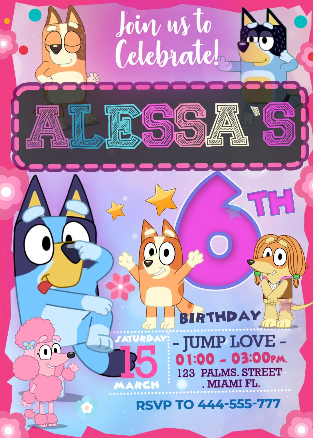 Bluey Birthday Invitation | Wonderful Invite