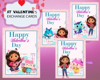 Gabby's Dollhouse Valentines Day Cards 2 Gabby's Dollhouse Valentines Day Cards 2