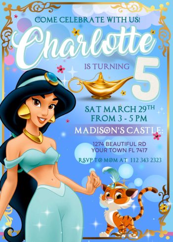 Princess Jasmine Birthday Invitation