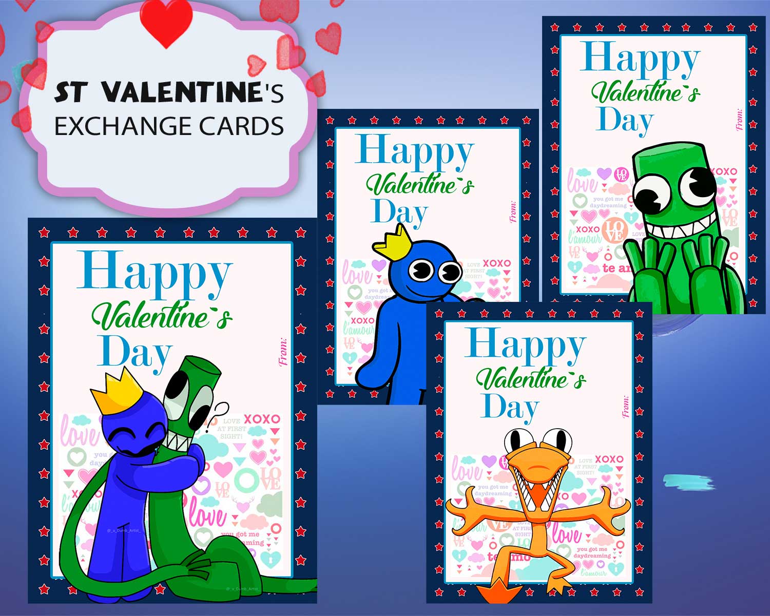Roblox Rainbow Friends Valentines Day Cards
