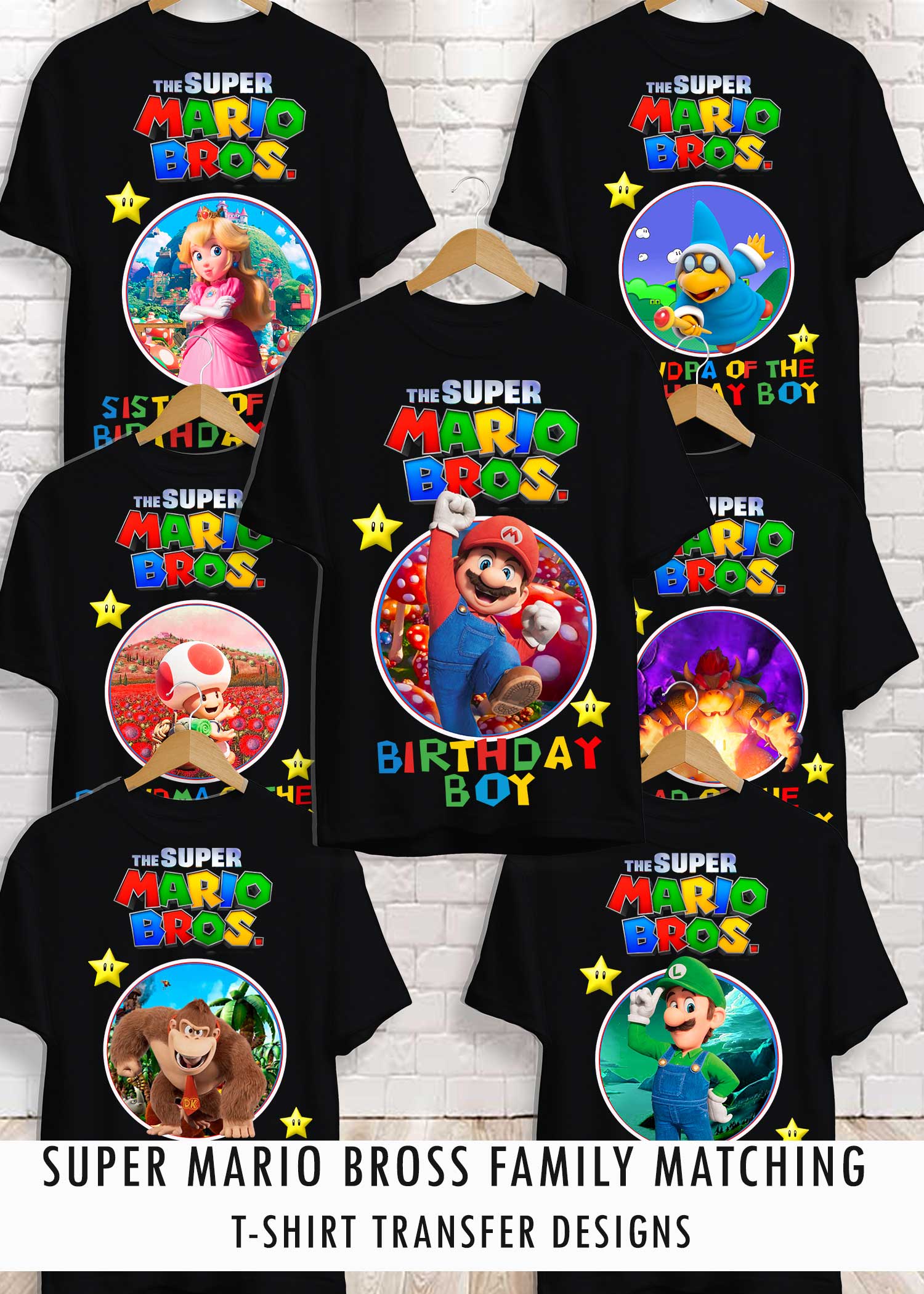 Super Mario Birthday Shirt, Mario Family Shirt, Mario Shirt, Mario Bros  Party