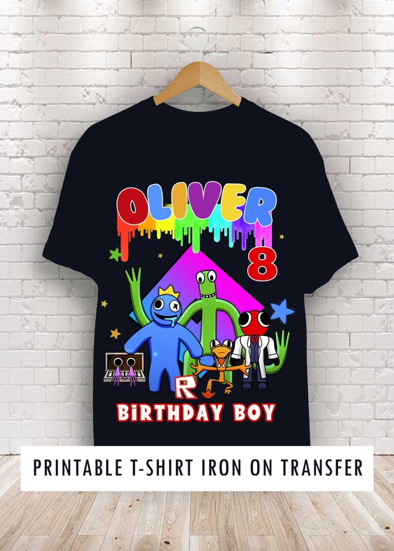 Roblox Rainbow Friends Birthday Shirt Iron On Transfer Personalized Roblox Rainbow Friends Birthday Shirt Iron On Transfer 768x1075 