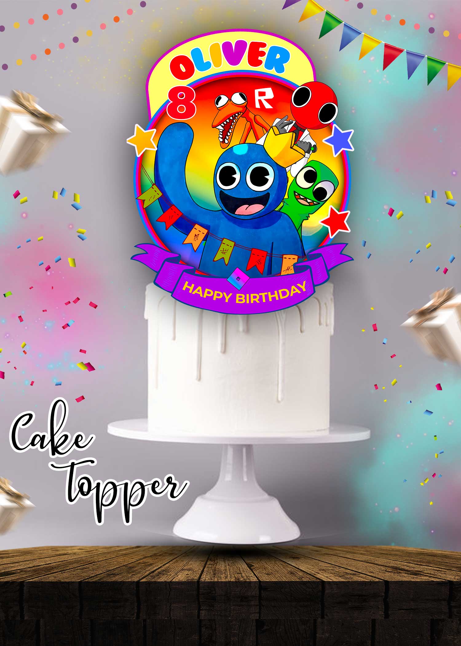 Roblox Rainbow Friends Cake Topper