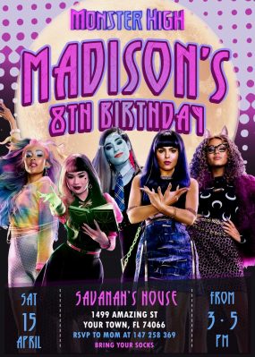 Monster High The Movie Birthday Invitation