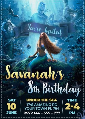The Little Mermaid 2023 Birthday Invitation