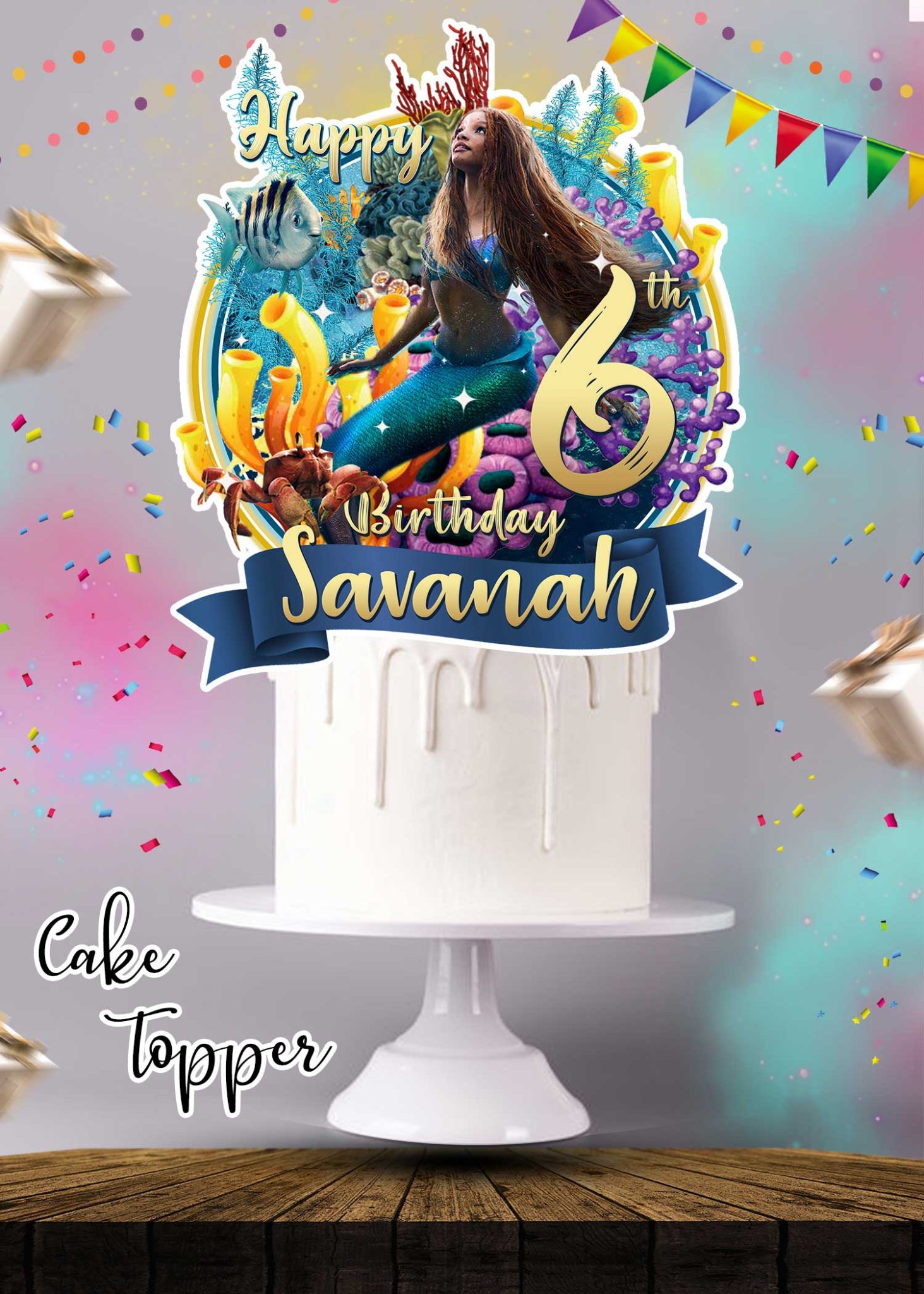 The Little Mermaid 2023 Cake Topper Digital and printable