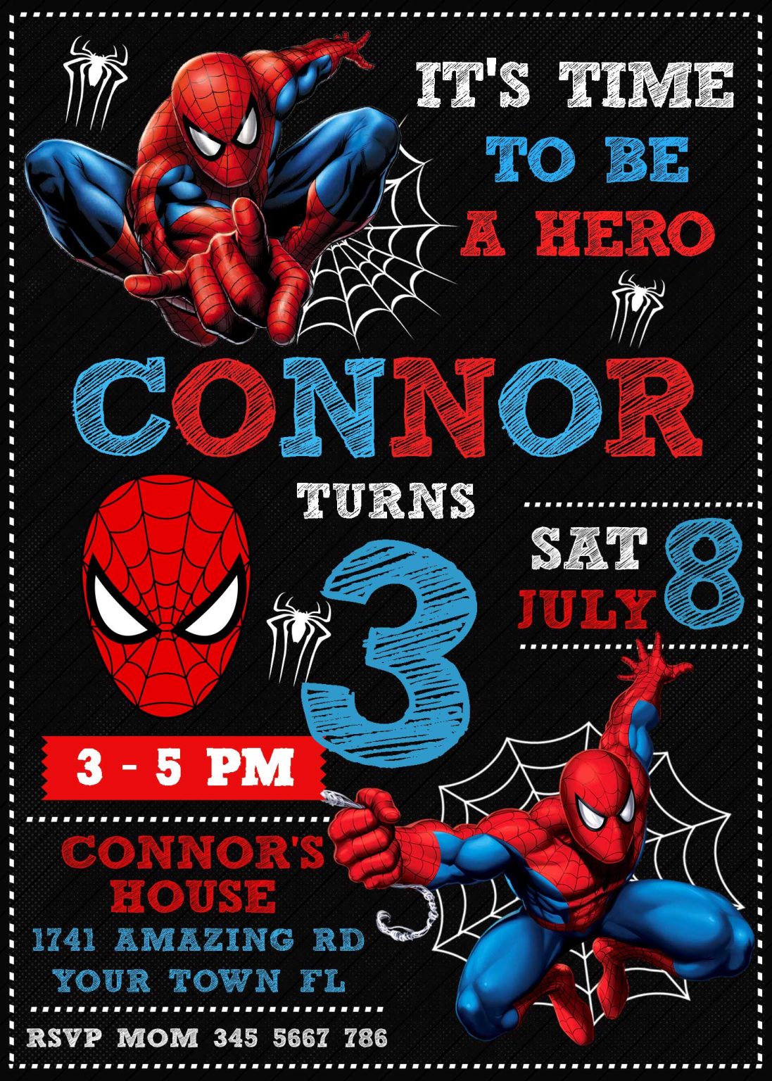 Spiderman Birthday Invitation | Charming Invite