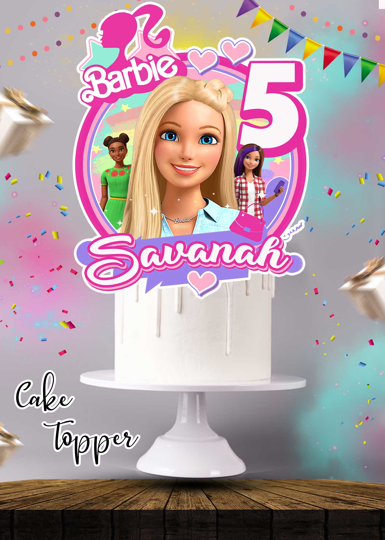 Personalised Barbie Birthday Cake Topper – PGFactory.ie