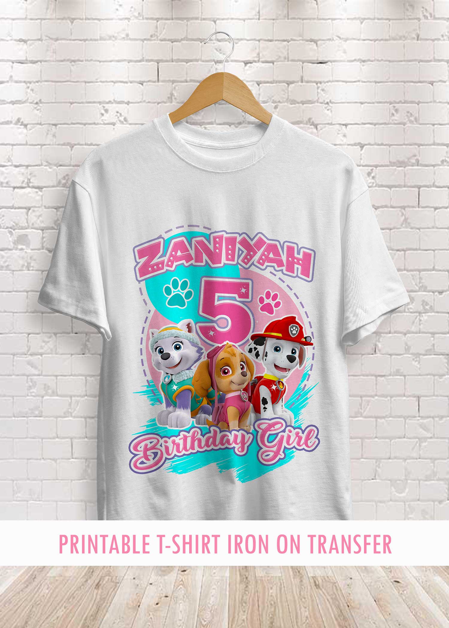 Top-Verkaufszahlen Paw Patrol Birthday Shirt Personalized for Transfer girl 