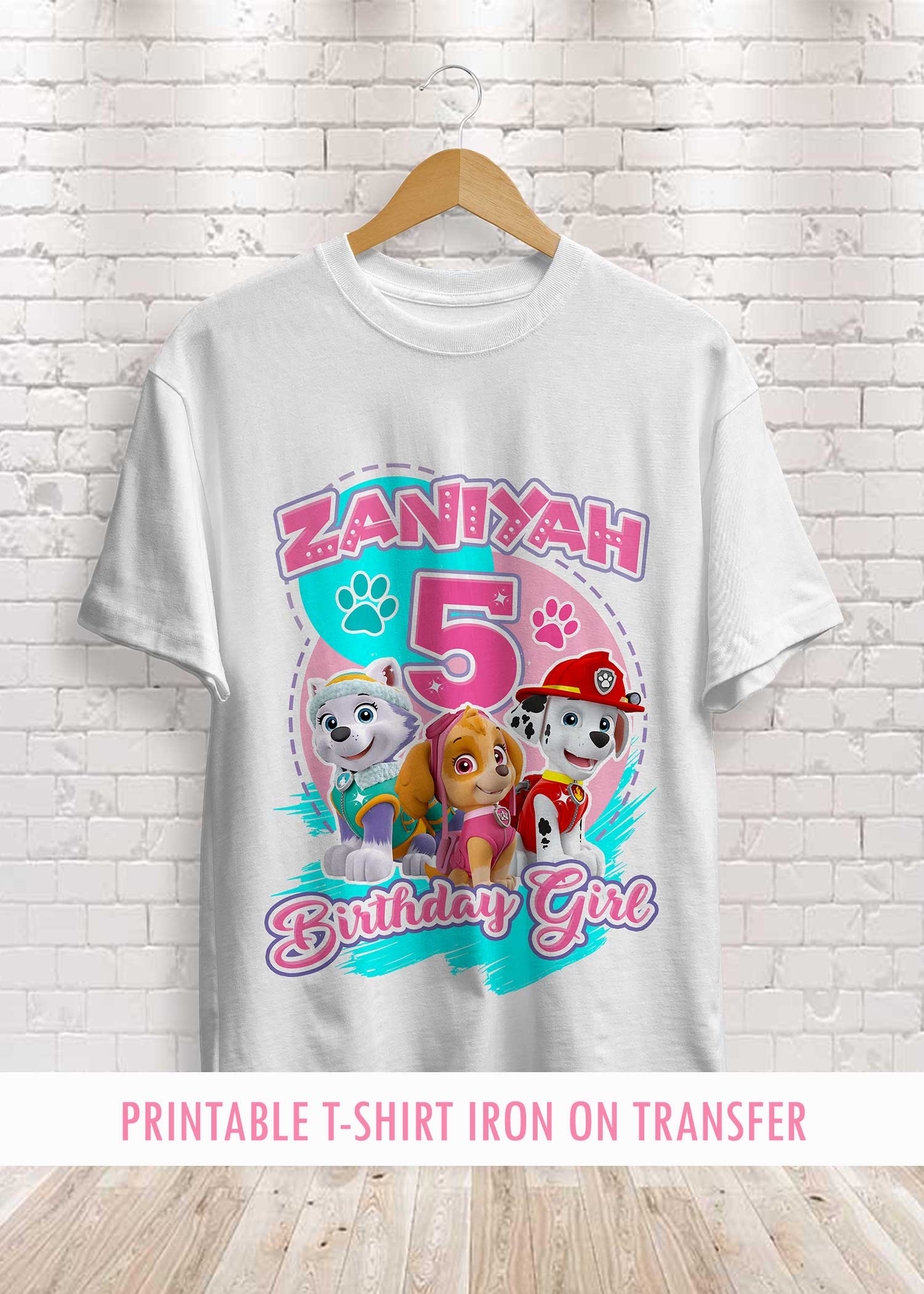 Personalized Paw Transfer Birthday Patrol for girl Shirt |