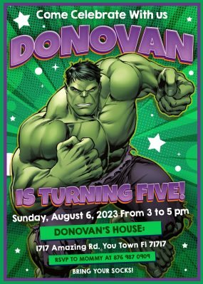 The Hulk Birthday Party Invitation