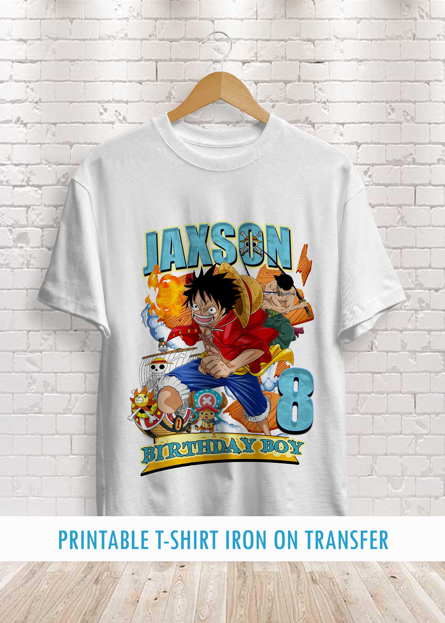 One Piece Birthday Shirt Iron on Transfer