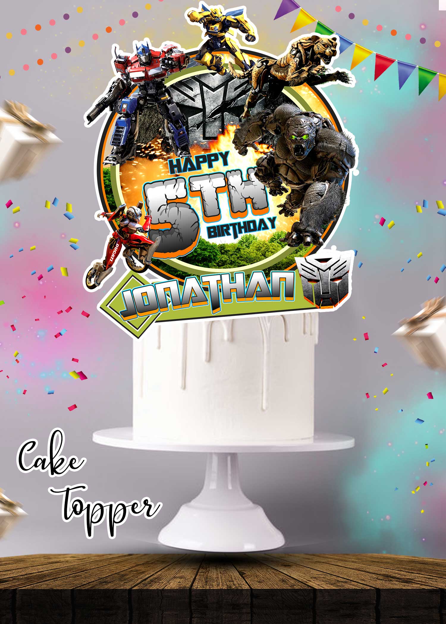 Transformers Printable Birthday Bottle Label