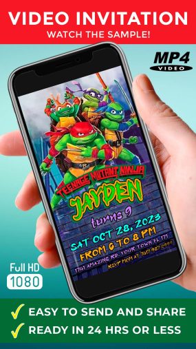 Teenage Mutant Ninja Turtles Birthday Video Invitation