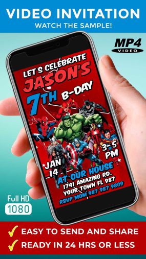 Dc Comics vs Marvel Birthday Video Invitation
