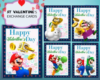 Super Mario Bros Valentines Day Cards