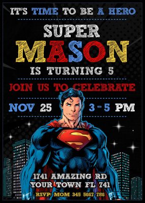 Superman Birthday Invitation