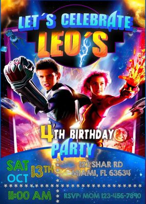The Adventures of Sharkboy and Lavagirl Birthday Party Invitation