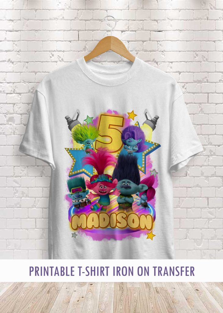 Trolls #11 Iron On Transfer - 8 X 10 Inch T-Shirt Heat Transfer Design