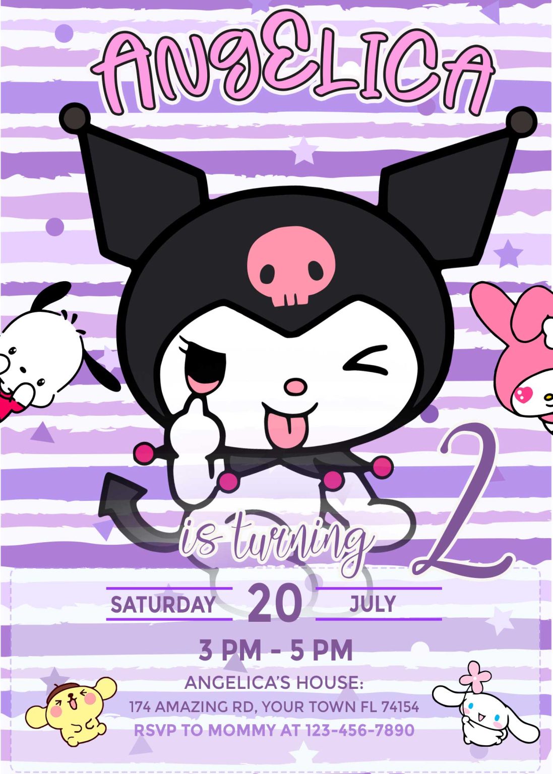 Kuromi Birthday Invitation | Sweet Invite