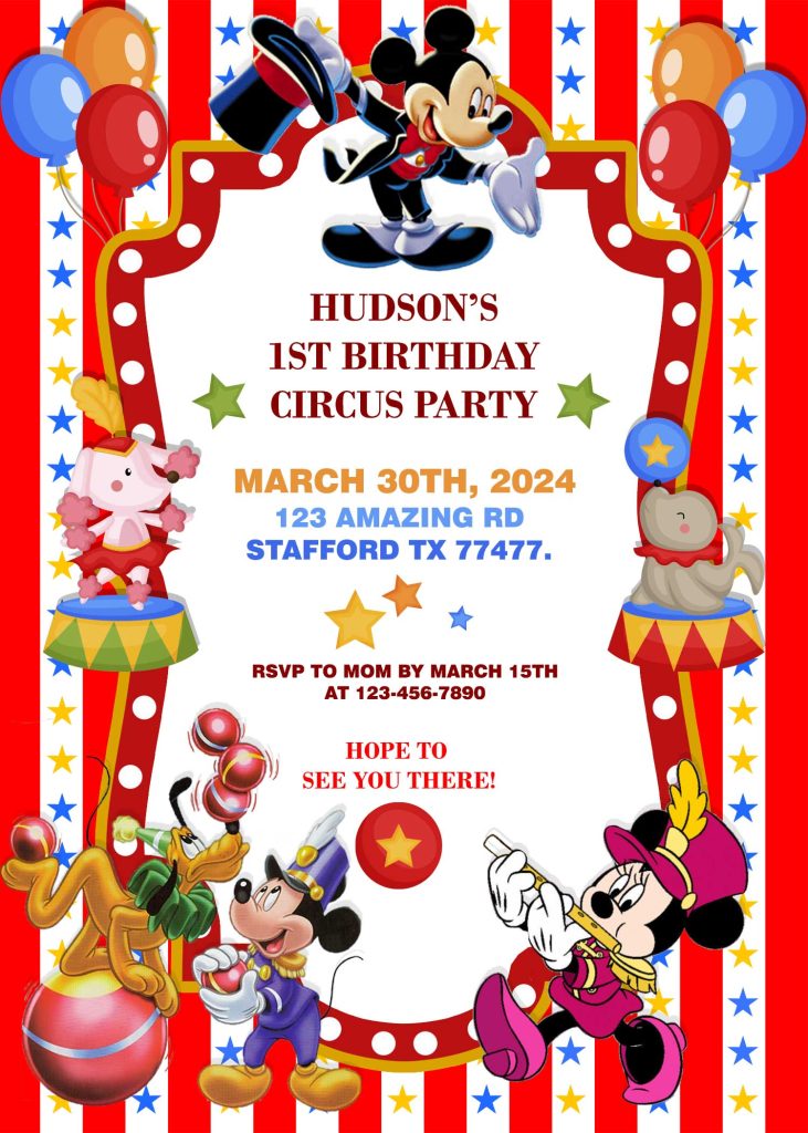 Circus Birthday hotsell Invitation, Birthday Invitations, Circus Invitations, First Birthday Invitations, Photo Birthday Invitations