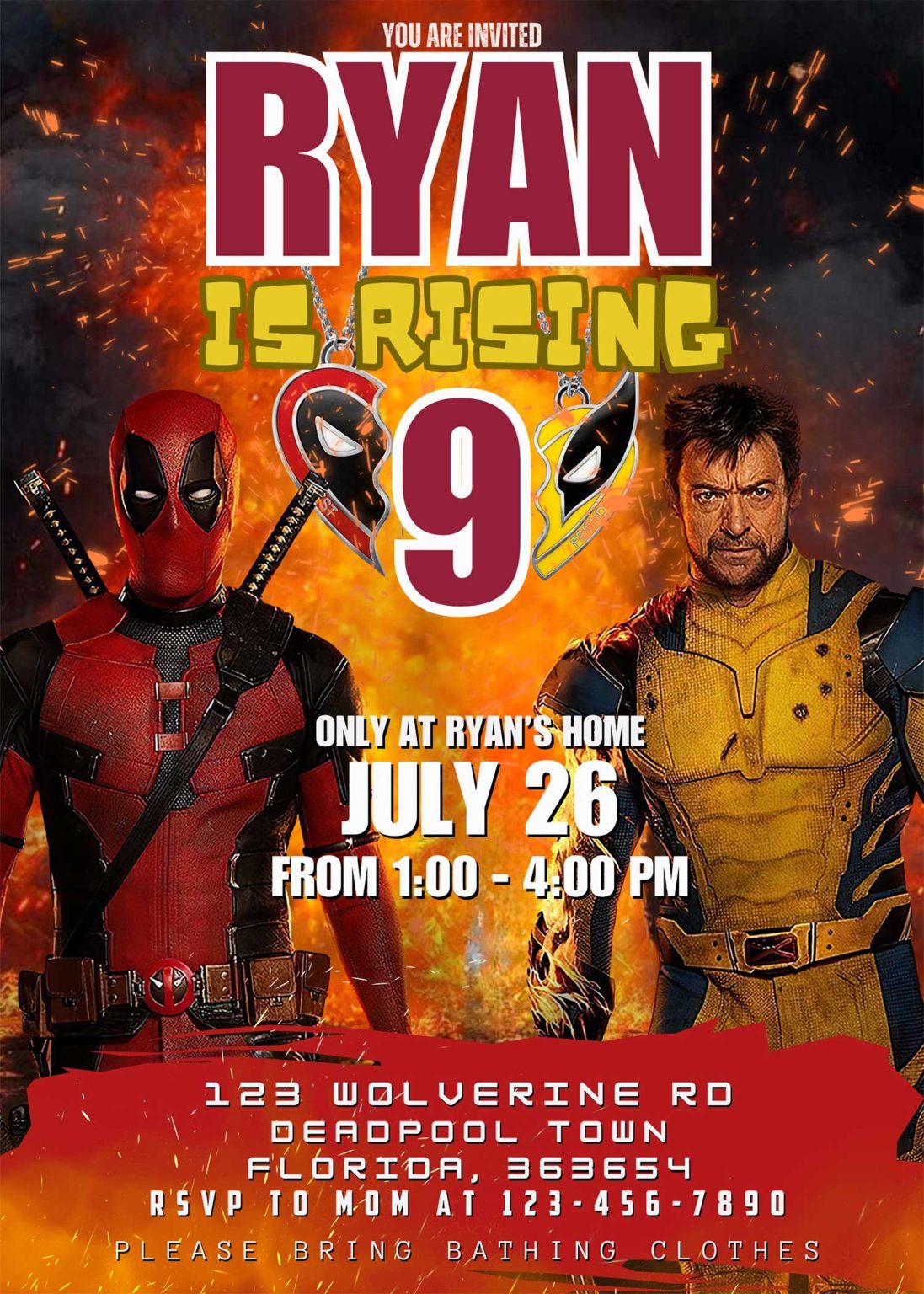 Deadpool &amp; Wolverine Birthday Invitation | Terrific Invite