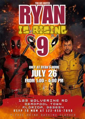 Deadpool & Wolverine Birthday Invitation