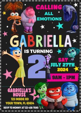 Inside Out 2 Birthday Invitation