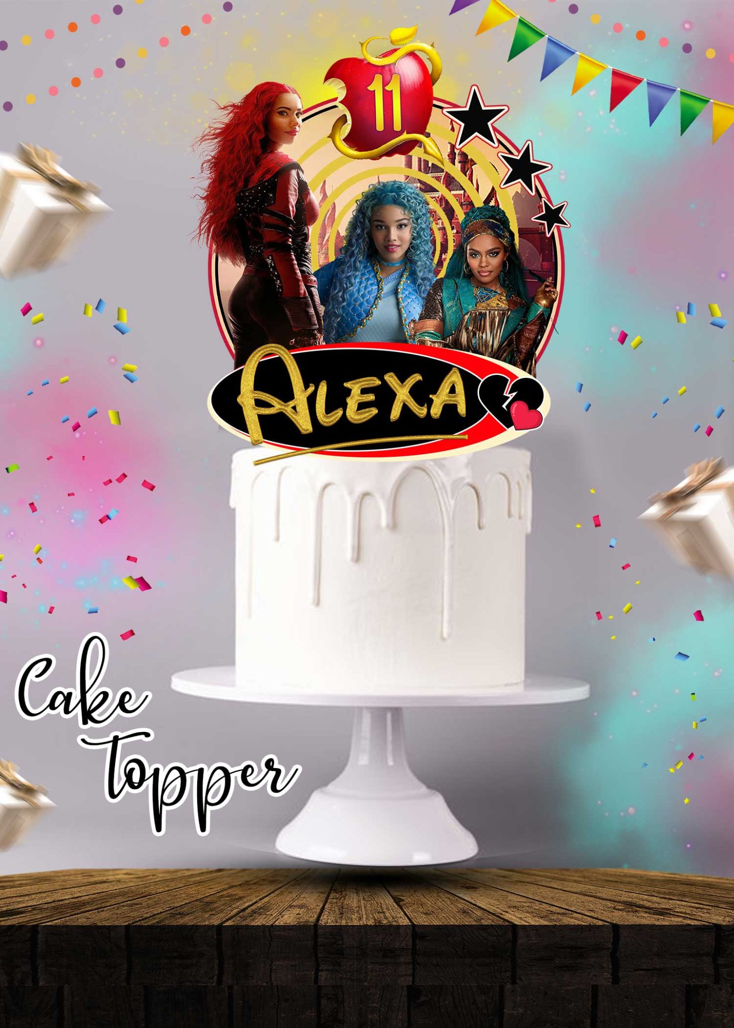 Descendants The Rise of Red Cake Topper | Digital and printable