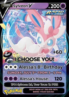 Pokemon Sylveon Birthday Invitation