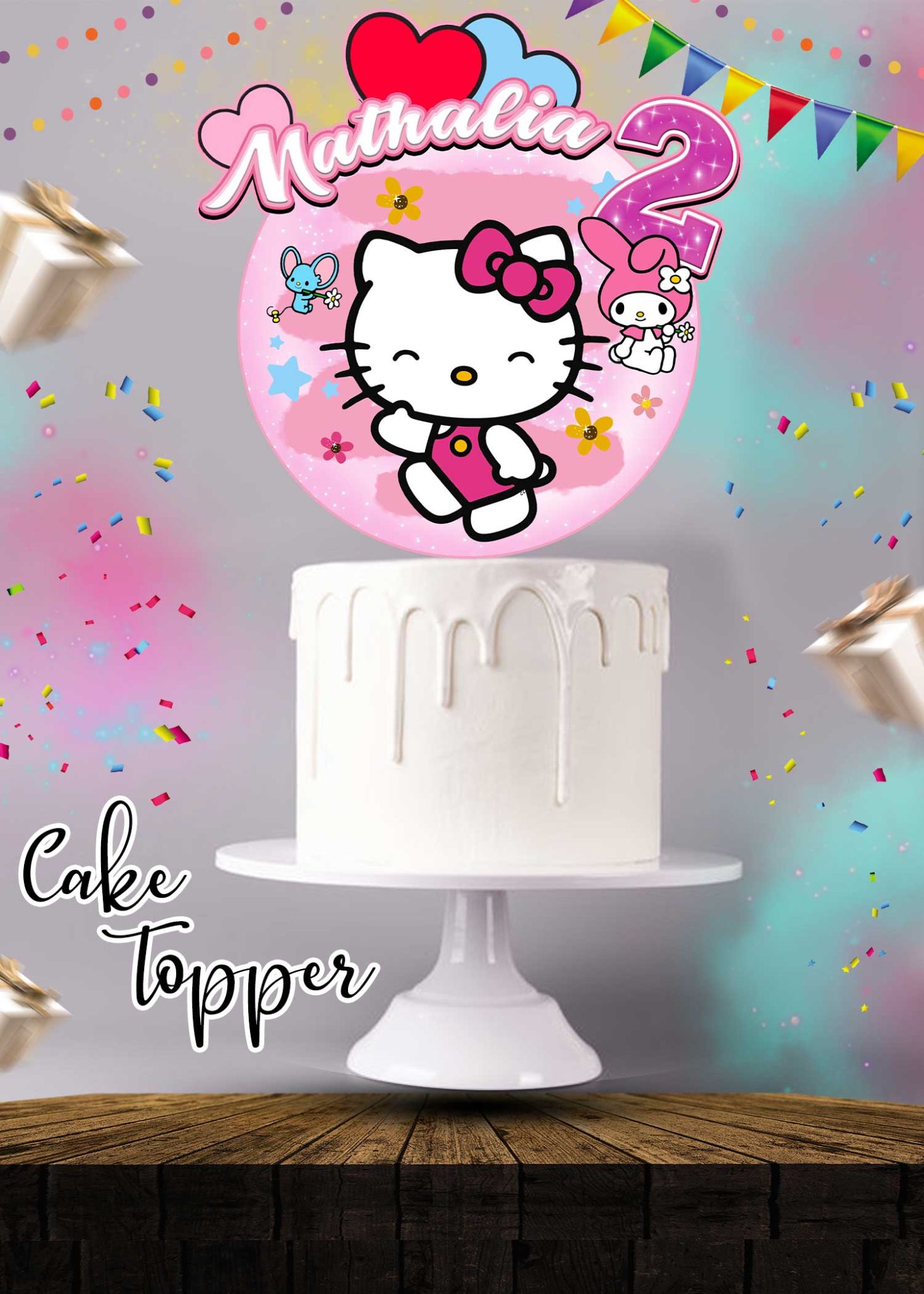 Hello Kitty Cake Topper Digital and printable