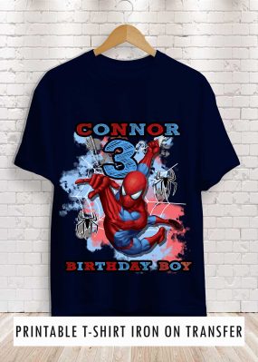 Spiderman Birthday Shirt Iron on Transfer