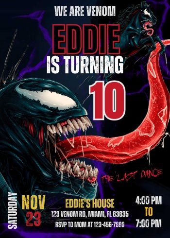 Venom 3 Birthday Invitation