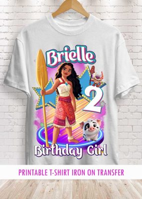 Moana 2 Birthday Shirt Iron on Transfer