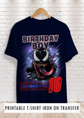 Venom Birthday Shirt Iron on Transfer