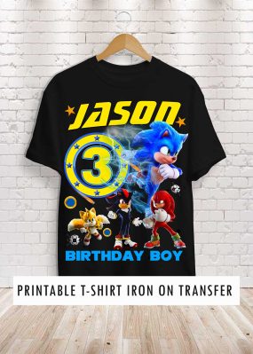 Sonic The Hedgehog 3 Birthday Shirt Iron on Transfer