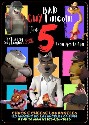 Bad Guys 2 Birthday Invitation