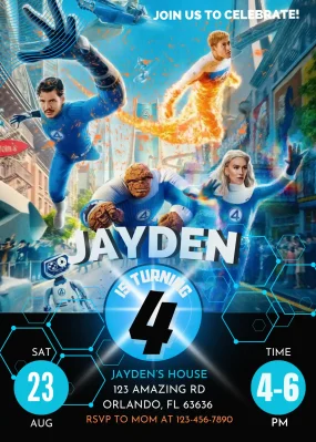 The Fantastic Four Birthday Invitation